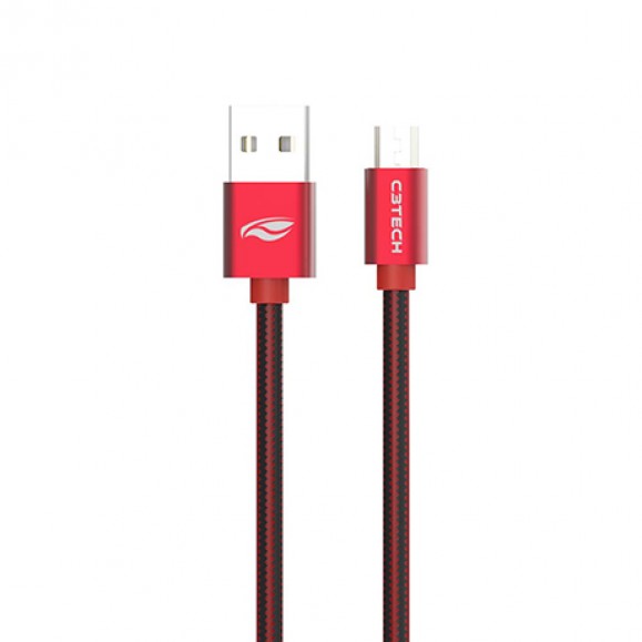 Cabo USB x Micro USB C3Tech, 2 metros Vermelho