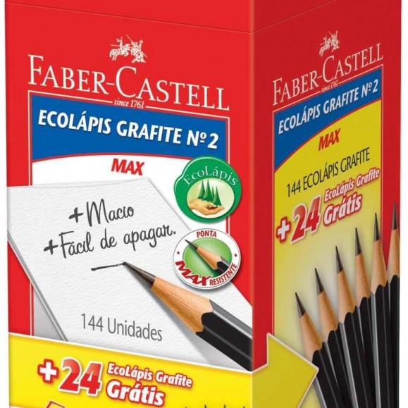 Lápis Escolar HB Nº2 Cx c/136 + 24 Grátis s/Borracha - Faber-Castell