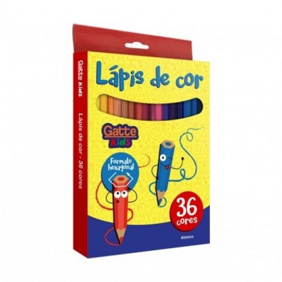 Lapis de Cor 36 Cores Gatte Kids