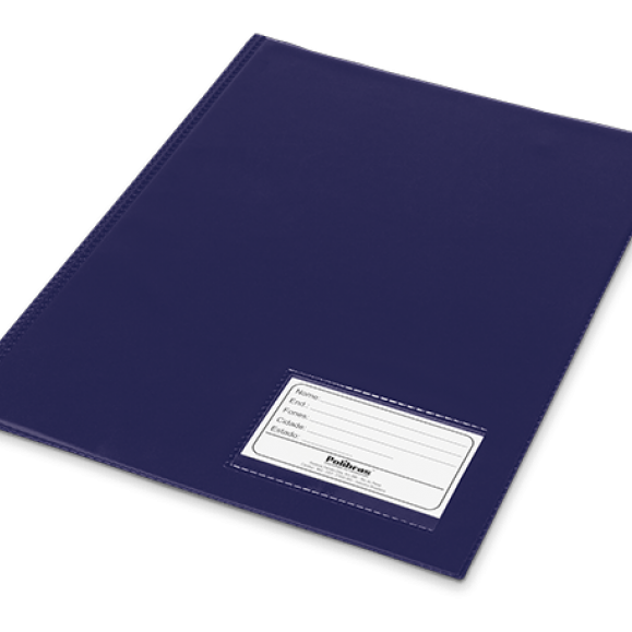 Pasta Catálogo Ofício com 100 Envelopes Finos Preta Com Visor 245mm x 335mm - Polibras