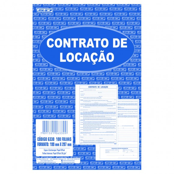 Bloco São Domingos Contrato de Locação 100 Folhas 210MM x 297MM PCT C/5